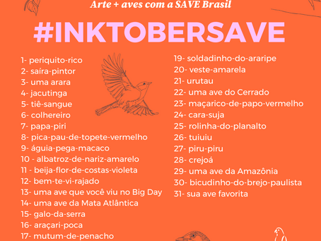#InktoberSAVE: conheça as espécies do desafio 2025