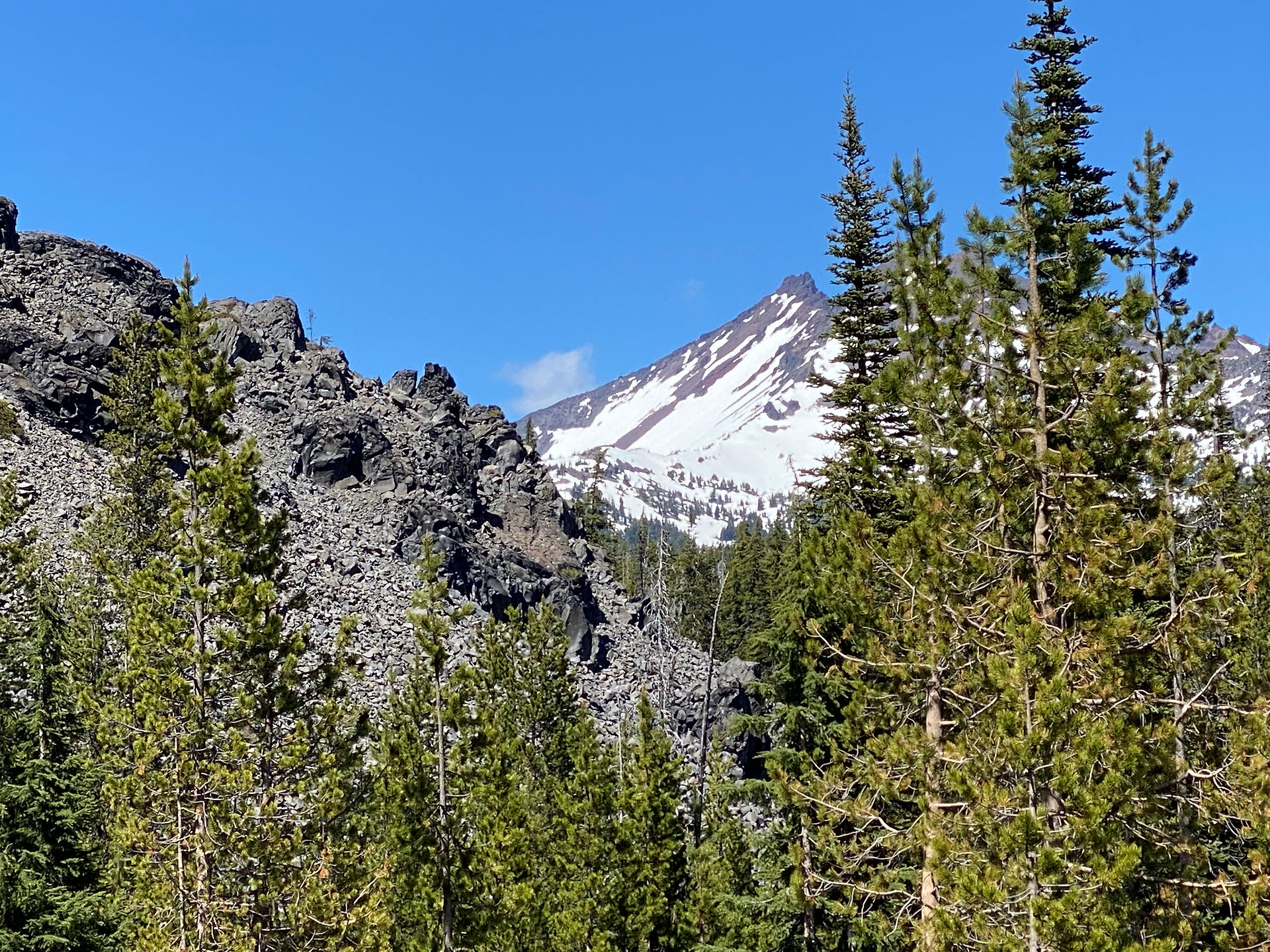 Lava and Snow-covered Peak