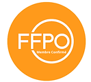 Macaron de membre confirmée de la Fédération Francophone des Professionnels de l'Organisation, la FFPO.