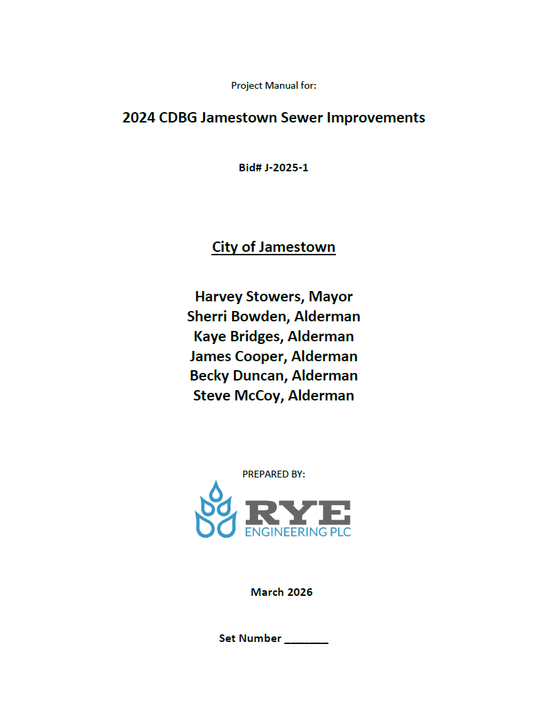 2024 CDBG Jamestown Sewer Improvements