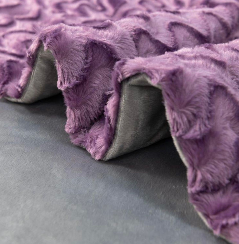 Thumbnail: Faux Fur king Amethyst Chevron with Shams
