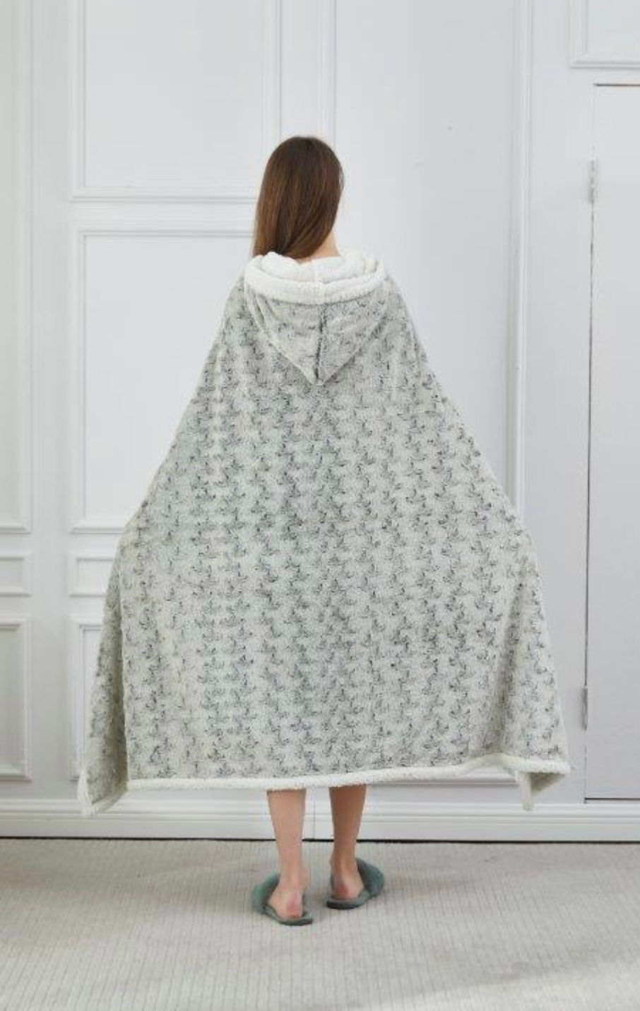 Thumbnail: Rainfall Faux Fur Hooded Throw