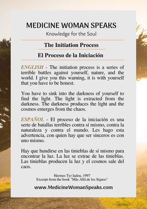 Knowledge for the Soul: The Initiation Process / El process de la Iniciación 