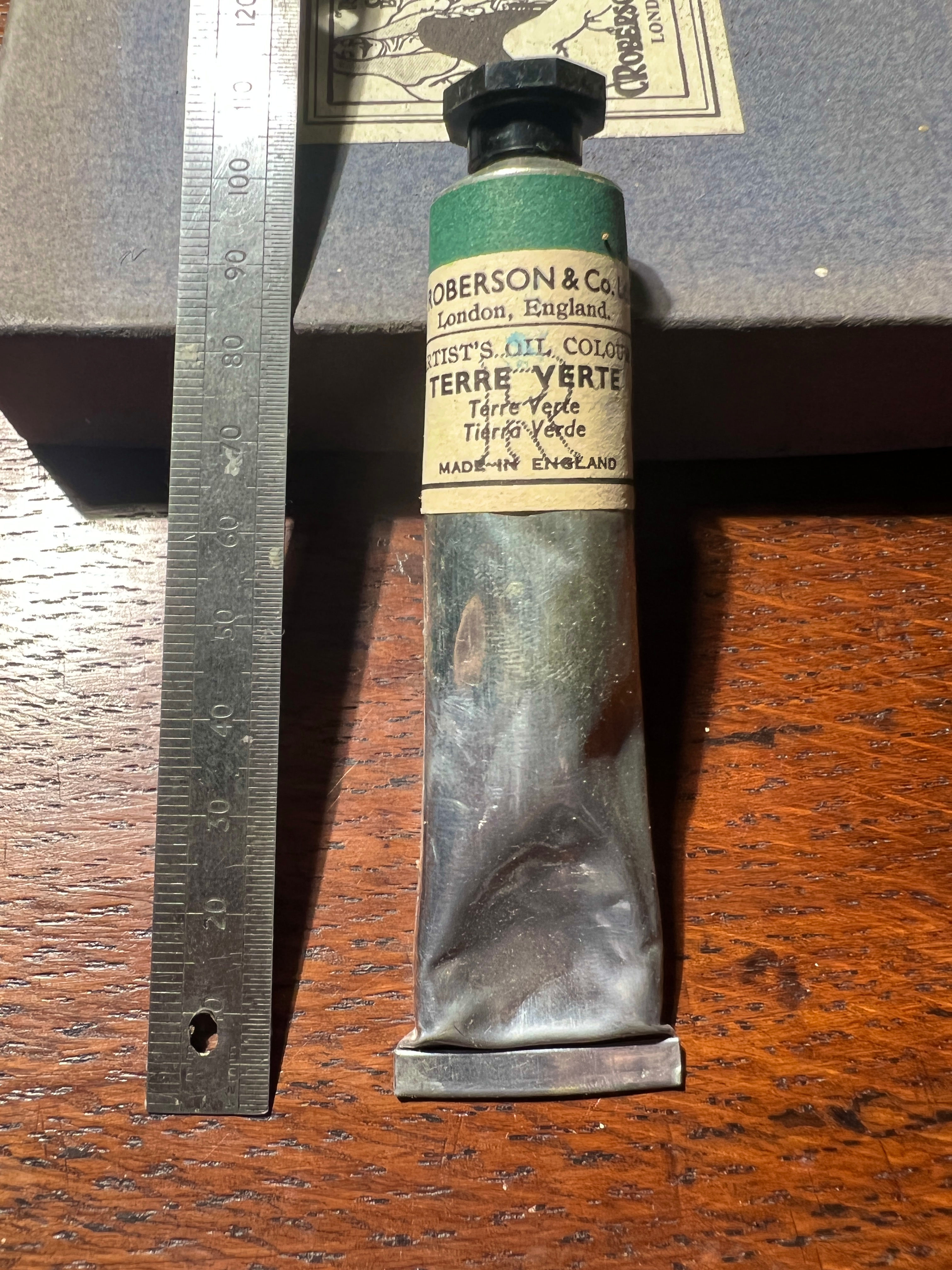 Antique, vintage, Charles Roberson Tube Of Terre Vert Oil Paint