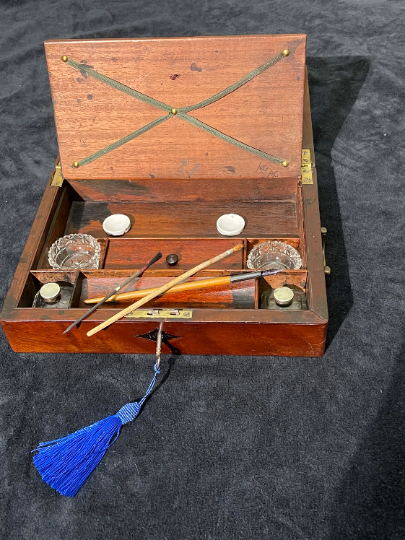 Thumbnail: Antique, Vintage , Georgian Writing slope artists watercolour paint box SOLD