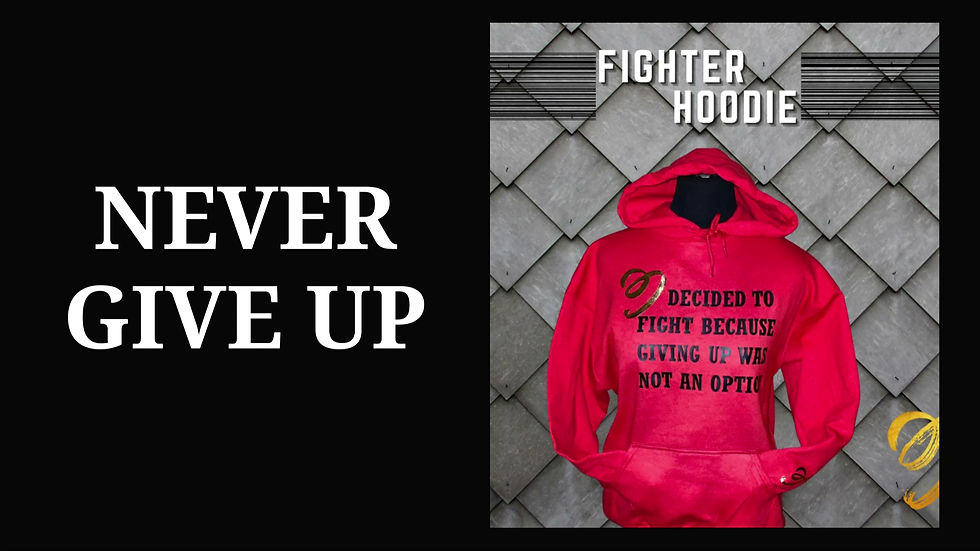 Thumbnail: Black Unisex FIGHTER HOODIE w/Gold flat I