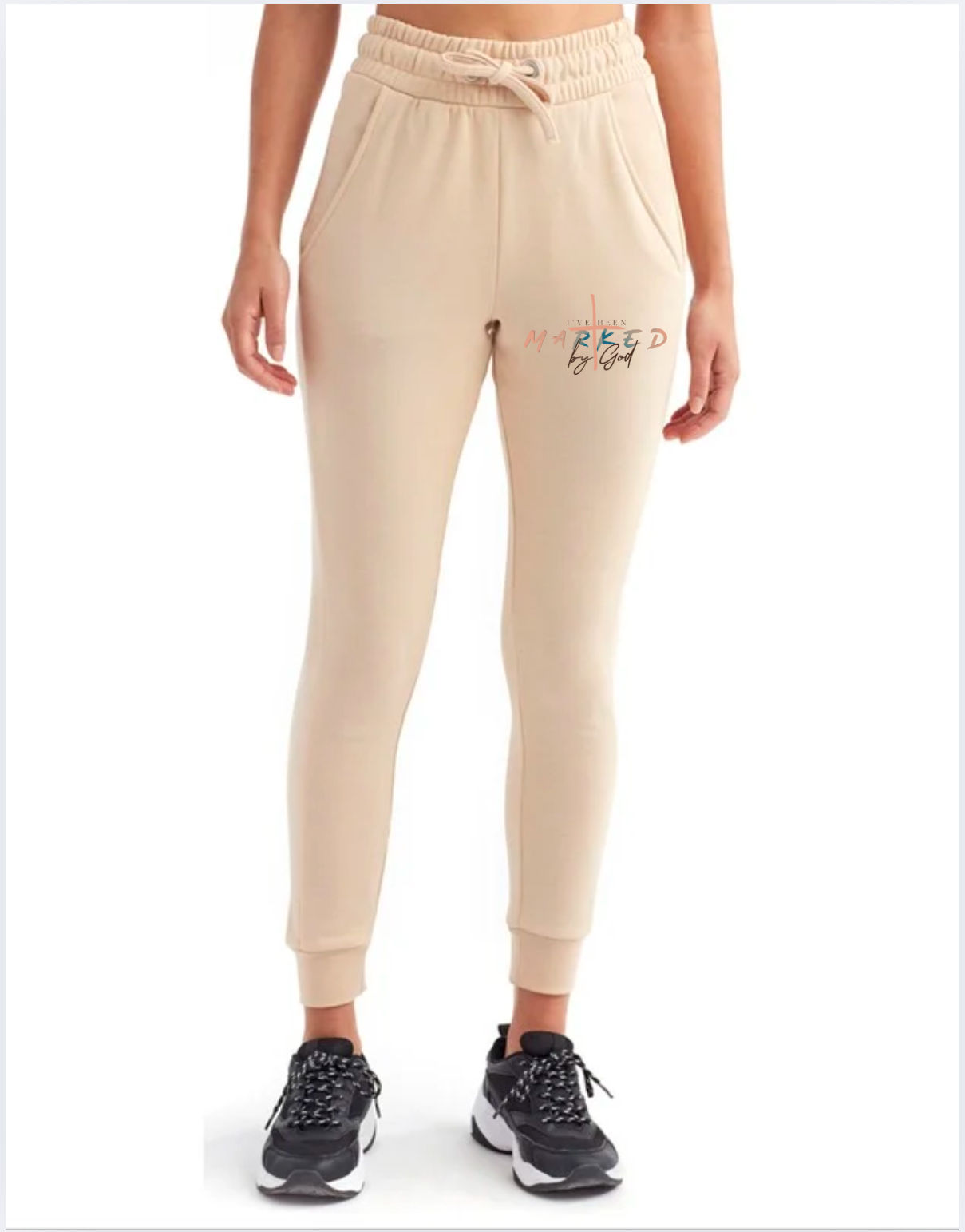 I've Been Marked By God Cropped Joggers (Nude)