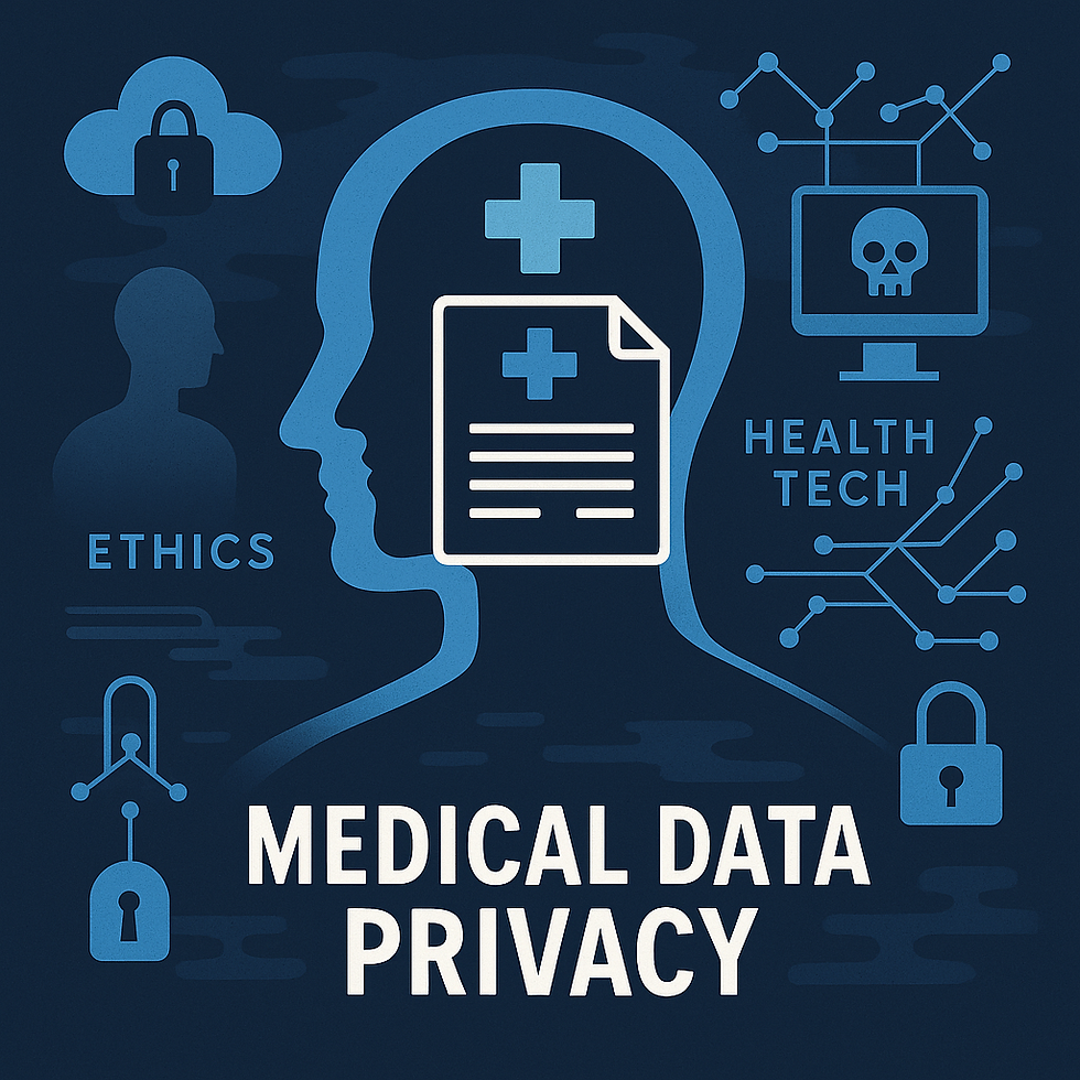 Main Blog Image:
“Digital illustration of a human silhouette filled with medical data icons, representing medical data privacy and cybersecurity in healthcare.”
Data Privacy Concept Graphic:
“Graphic showing a lock over medical records symbolizing data protection and patient privacy.”
Blockchain and Healthcare Illustration:
“Visual representation of blockchain technology securing medical records with interconnected nodes.”
Alternative Perspective Section Image:
“Scales balancing individual privacy and public health benefits in medical data sharing.”
