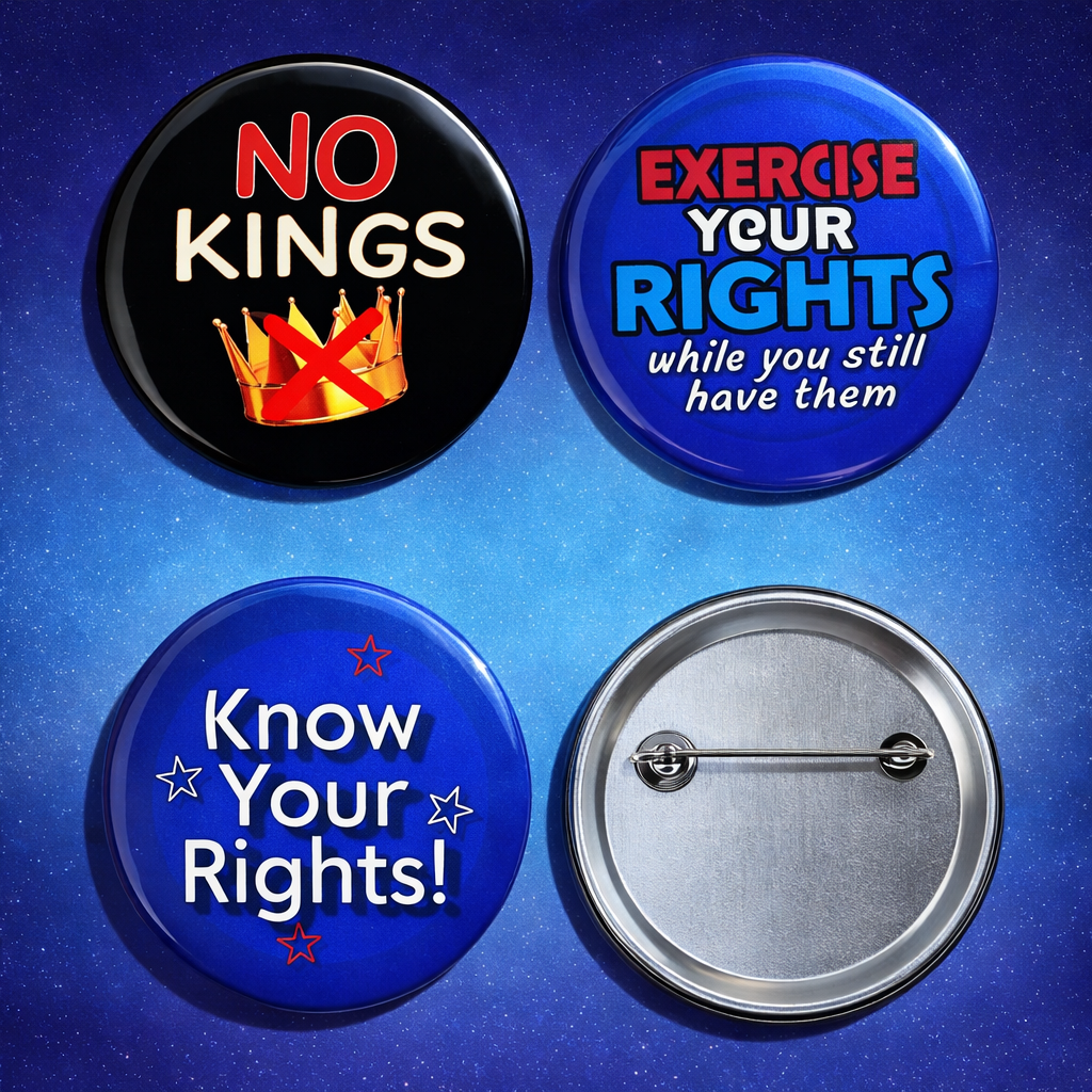 No Kings Protest Pins - Set of 3
