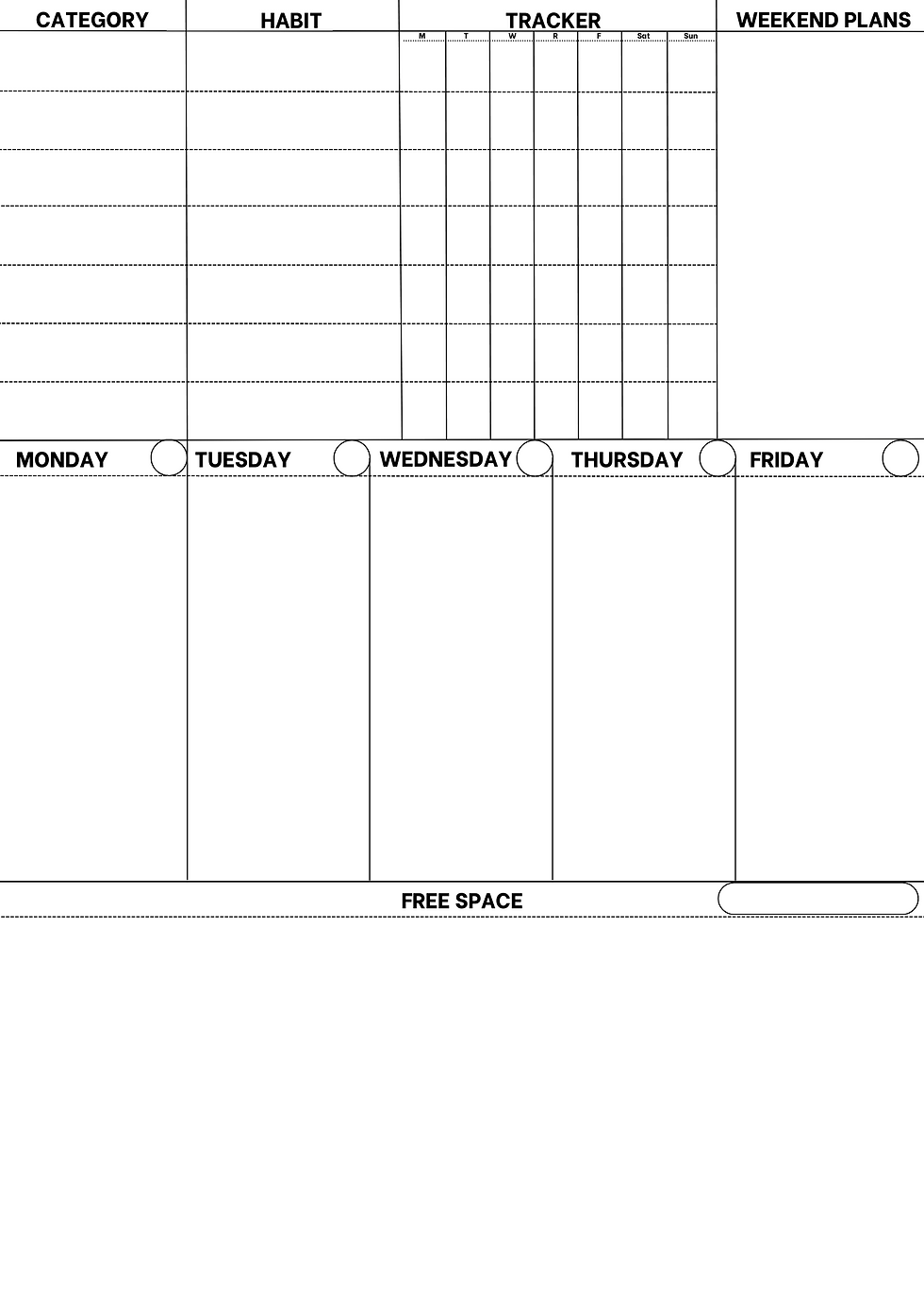 Weekly Habit Tracker & Planner