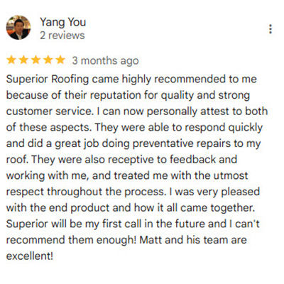 Roofing Service Review from Customer 4