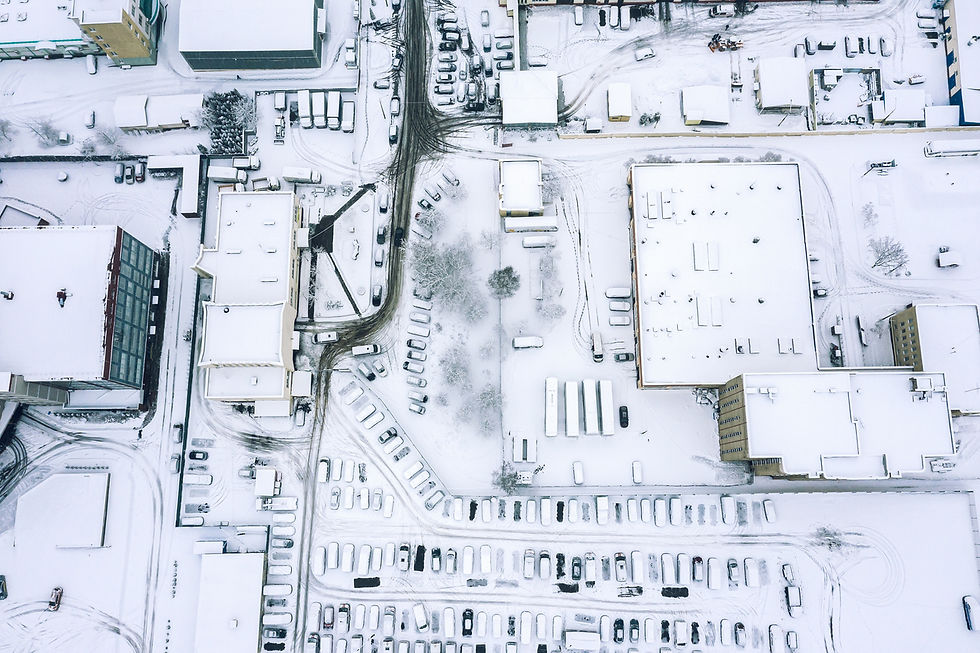 Calgary winter roof inspection on Calgary warehouse