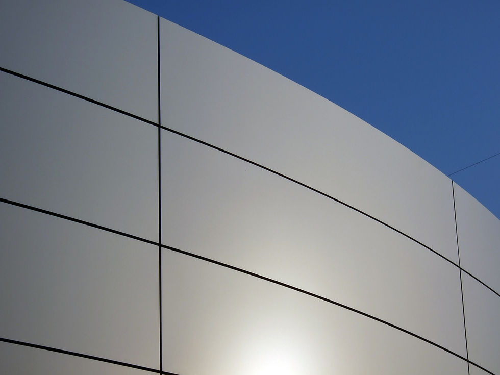 Aluminum composite panels on commercial building