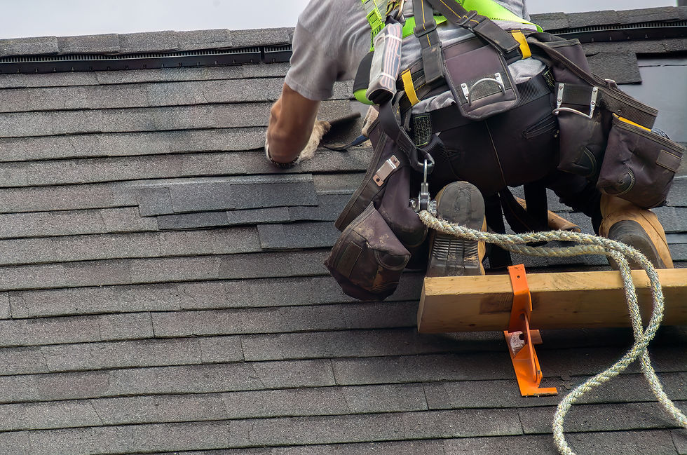 residential roof restoration Calgary service in progress