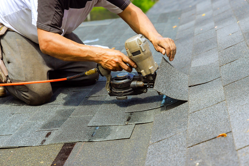 Close-up of cracked shingles on home roof