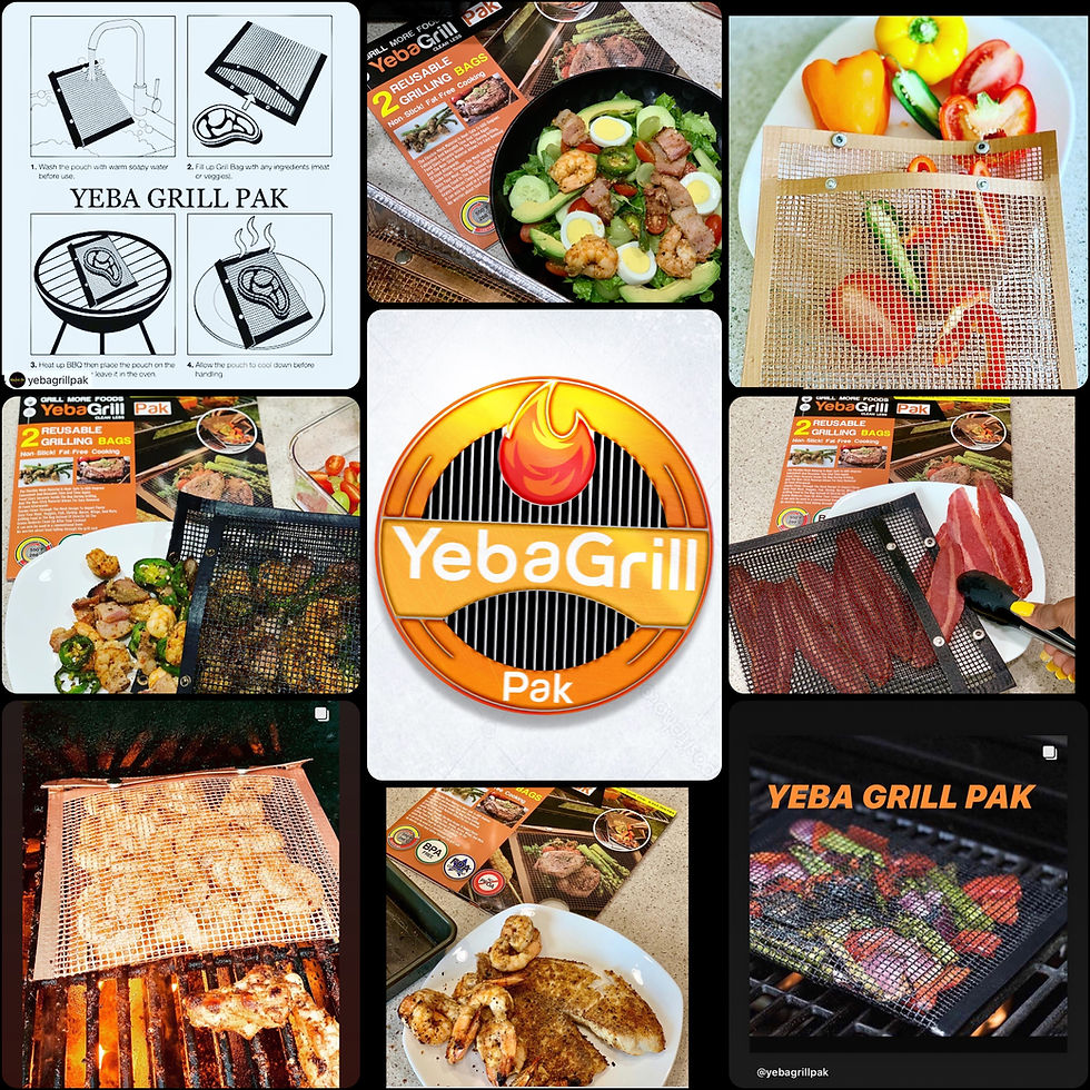 Thumbnail: YebaGrill Pak (Jumbo) Reusable Grilling Mesh Bags - Non Stick