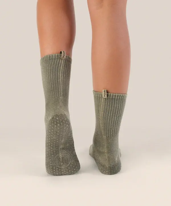 Thumbnail: Crew Grip Socks - Vintage Rib Khaki