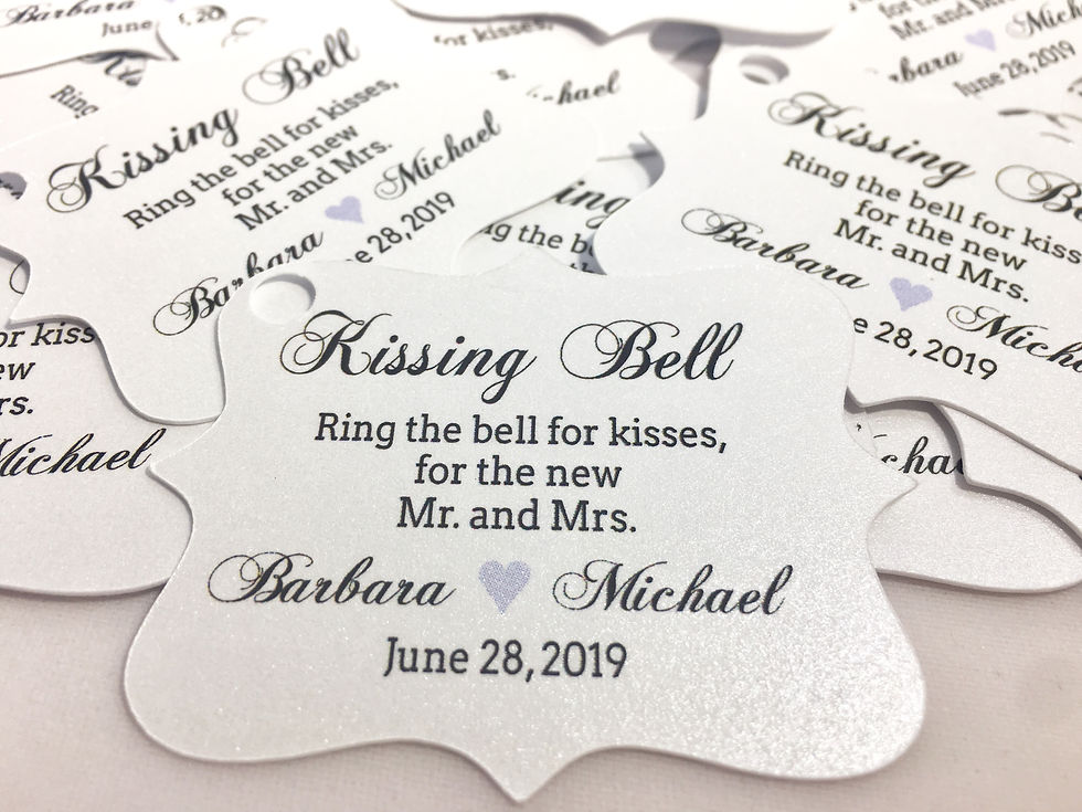 Thumbnail: PERSONALIZED Kissing Tags, Wedding Tags, Wedding Bell Tags