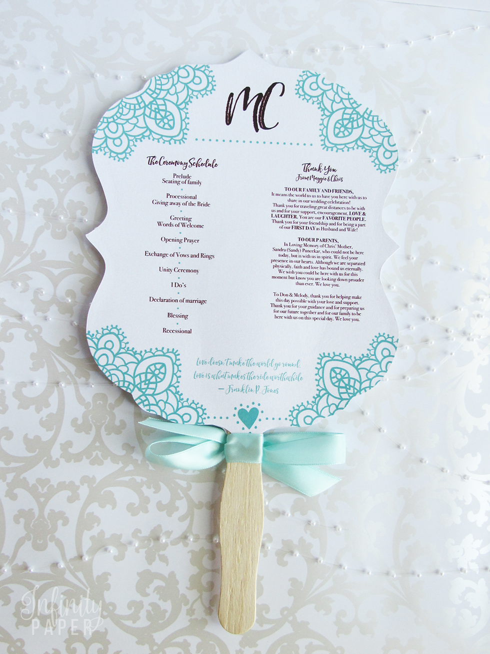 Thumbnail: Opulent Lace Collection - Paddle Fans with Ribbons