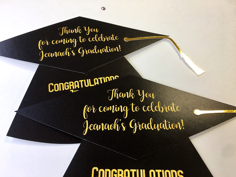 Thumbnail: Graduation Hat Cards | Grad Hat Menu Cards | Graduation Thank You Cards