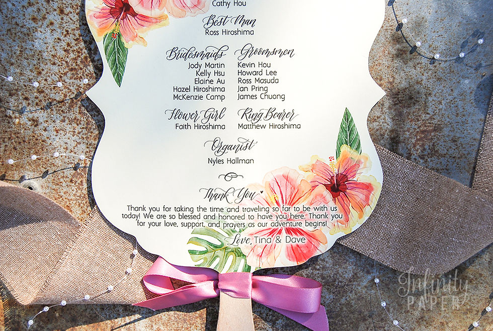 Thumbnail: Tropical Beauty Collection Paddle Fans with Ribbon