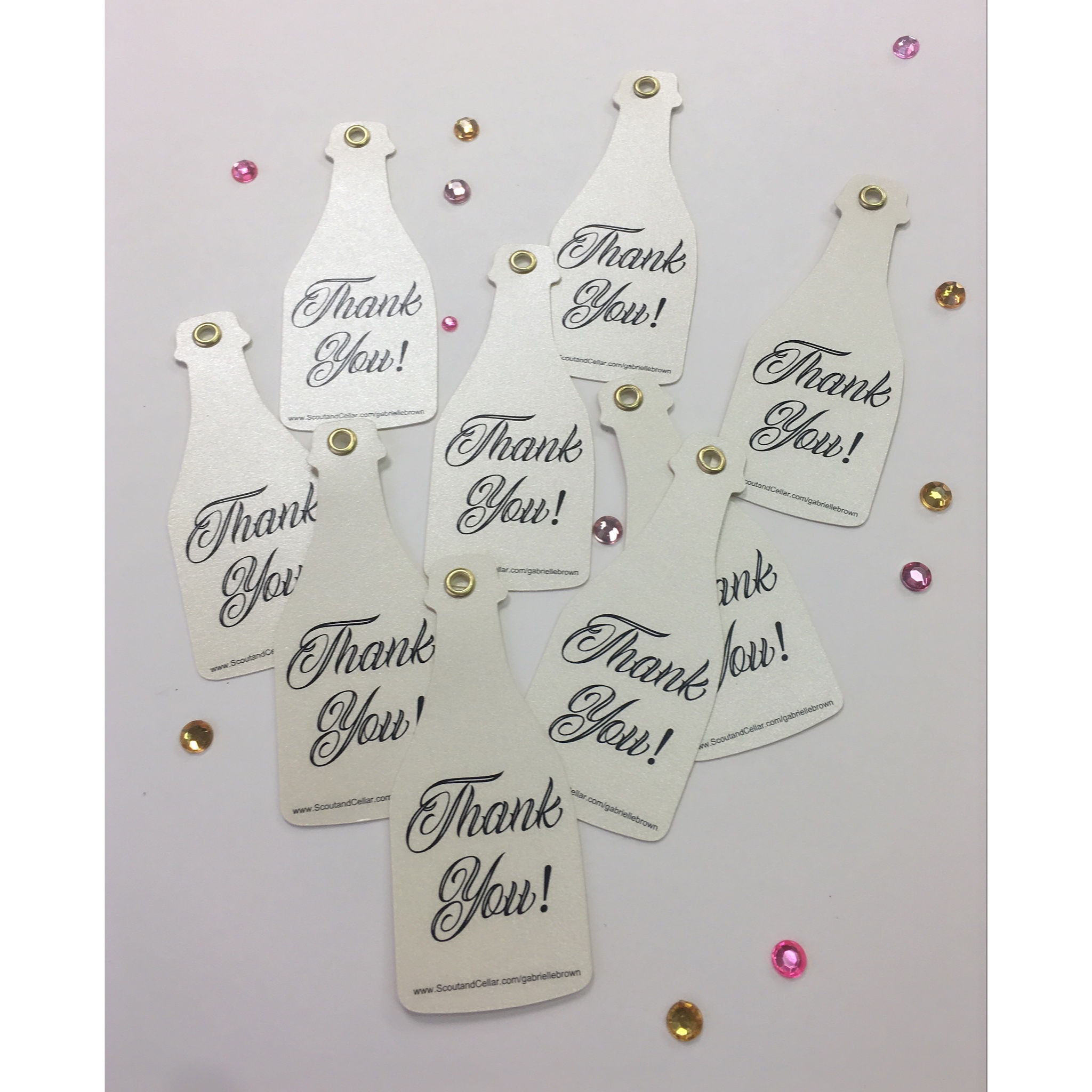 Champagne Bottle Shaped Tags