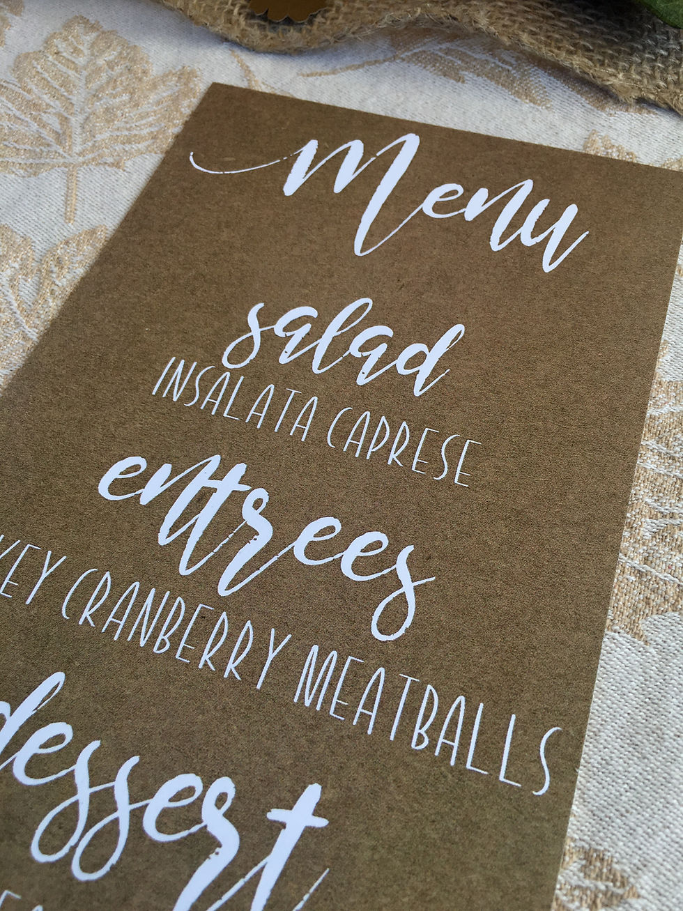 Thumbnail: Kraft Brown Rectangle Menus (Simulated) | Fall Inspired Menus | Rustic Menus