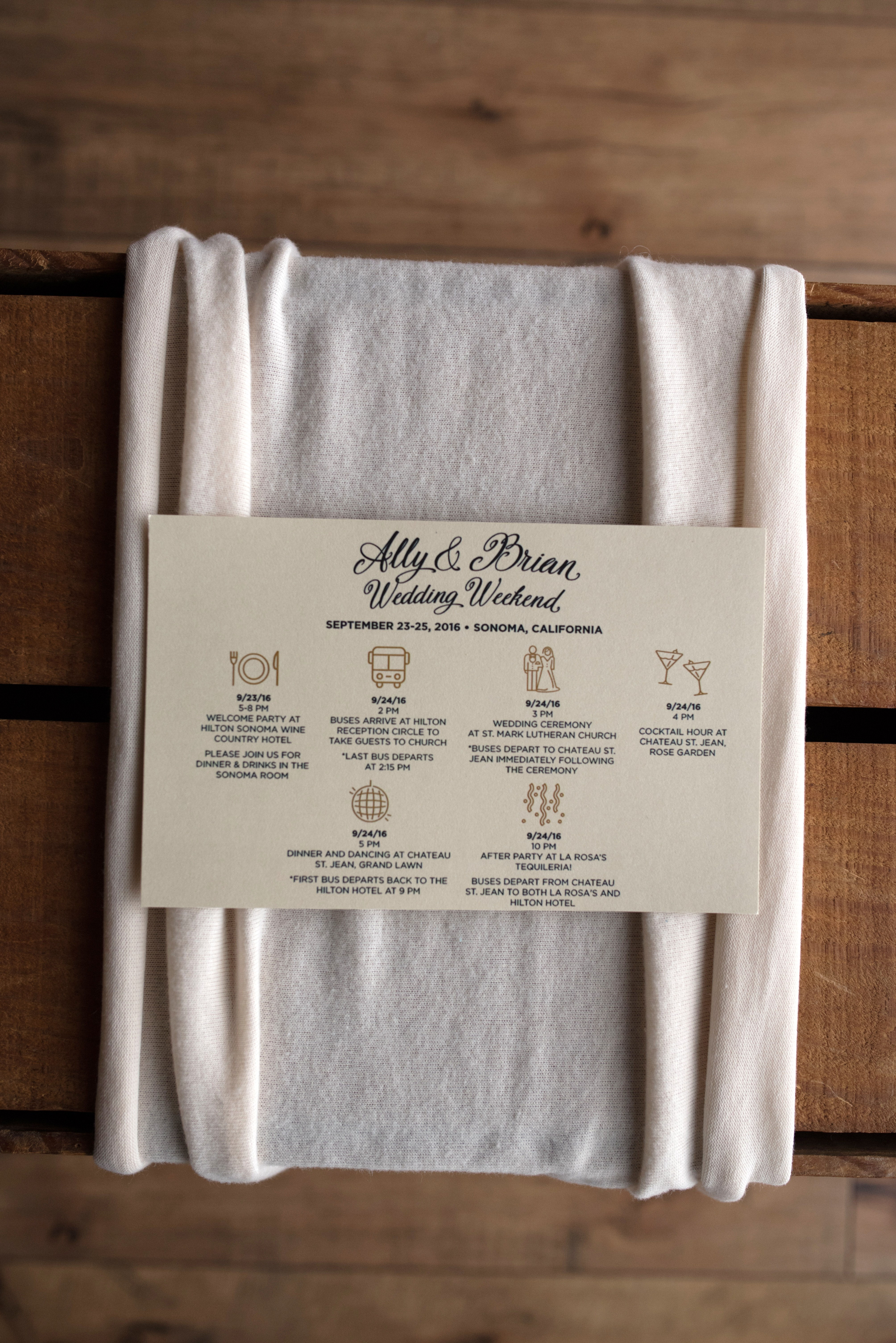 Itinerary Wedding Day or Weekend Cards