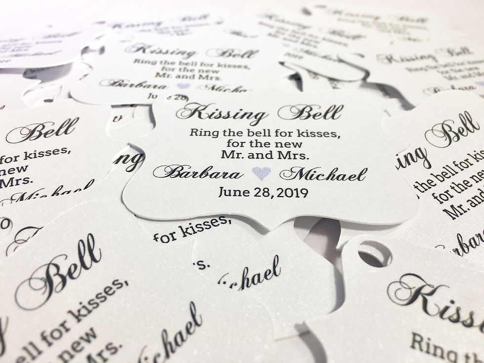 Thumbnail: PERSONALIZED Kissing Tags, Wedding Tags, Wedding Bell Tags