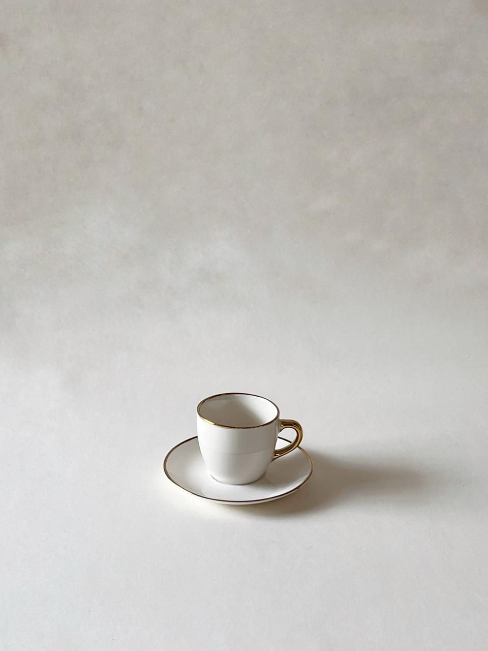 Thumbnail: Cresus Cup and Saucer with gold edging- set of 6