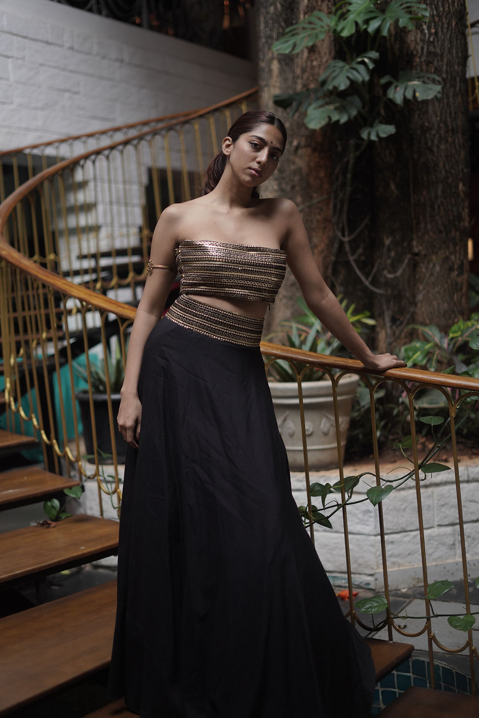 Thumbnail: SOL- BLACK LEHANGA SET AND POTLY BAG