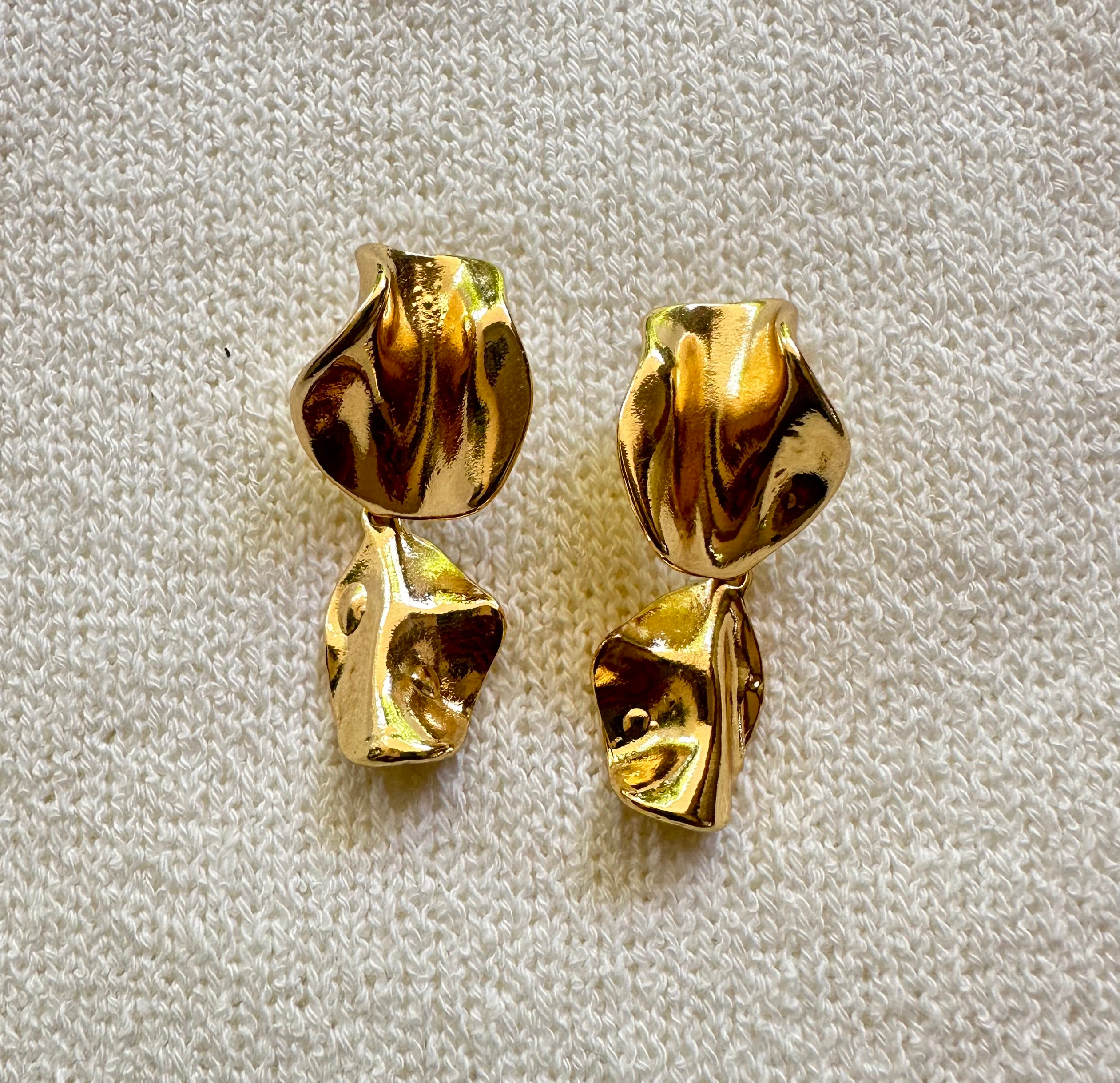 MISMATCHED FOLD DROP EARRINGS