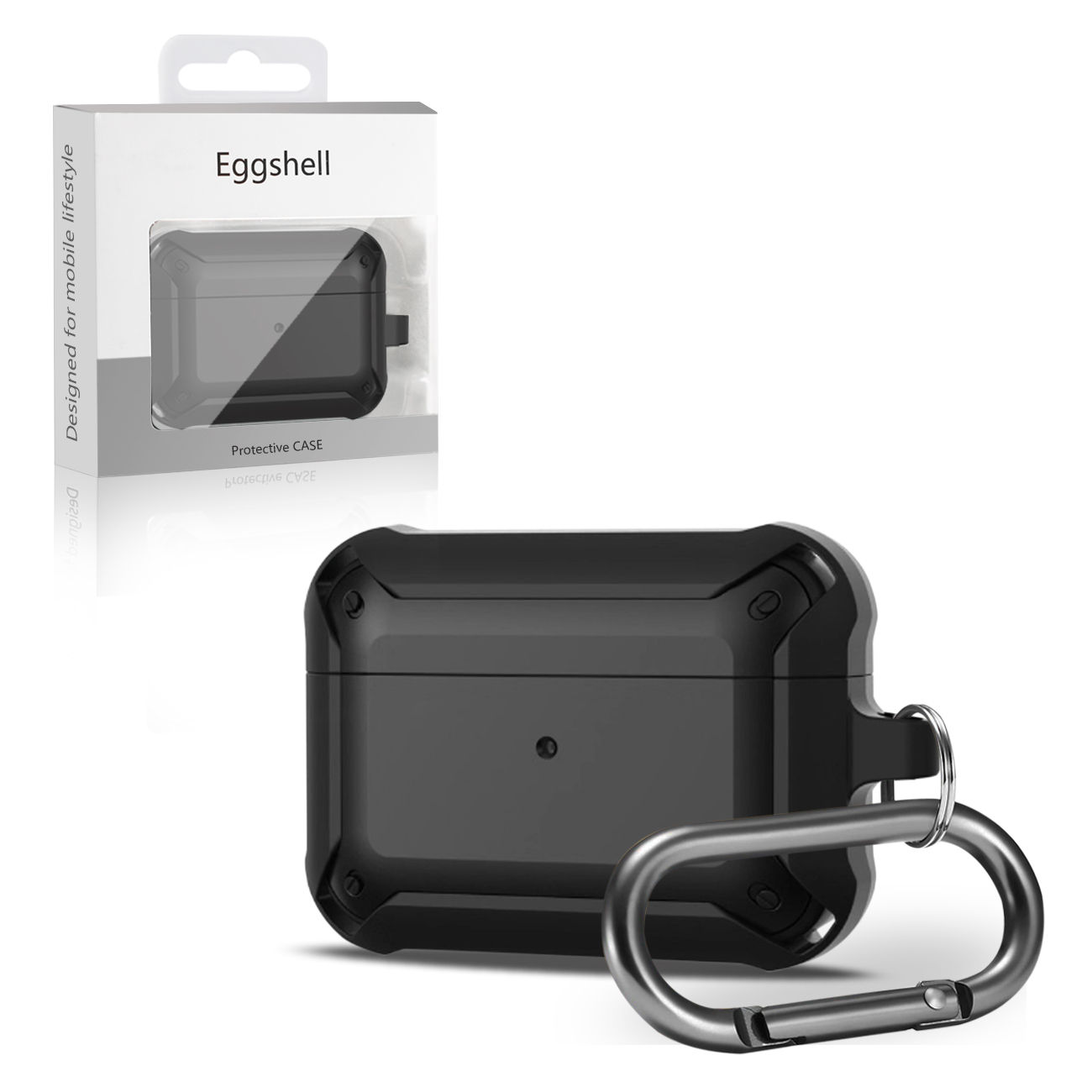 Eggshell 360 degrees Protect Case for AirPods Pro - Black