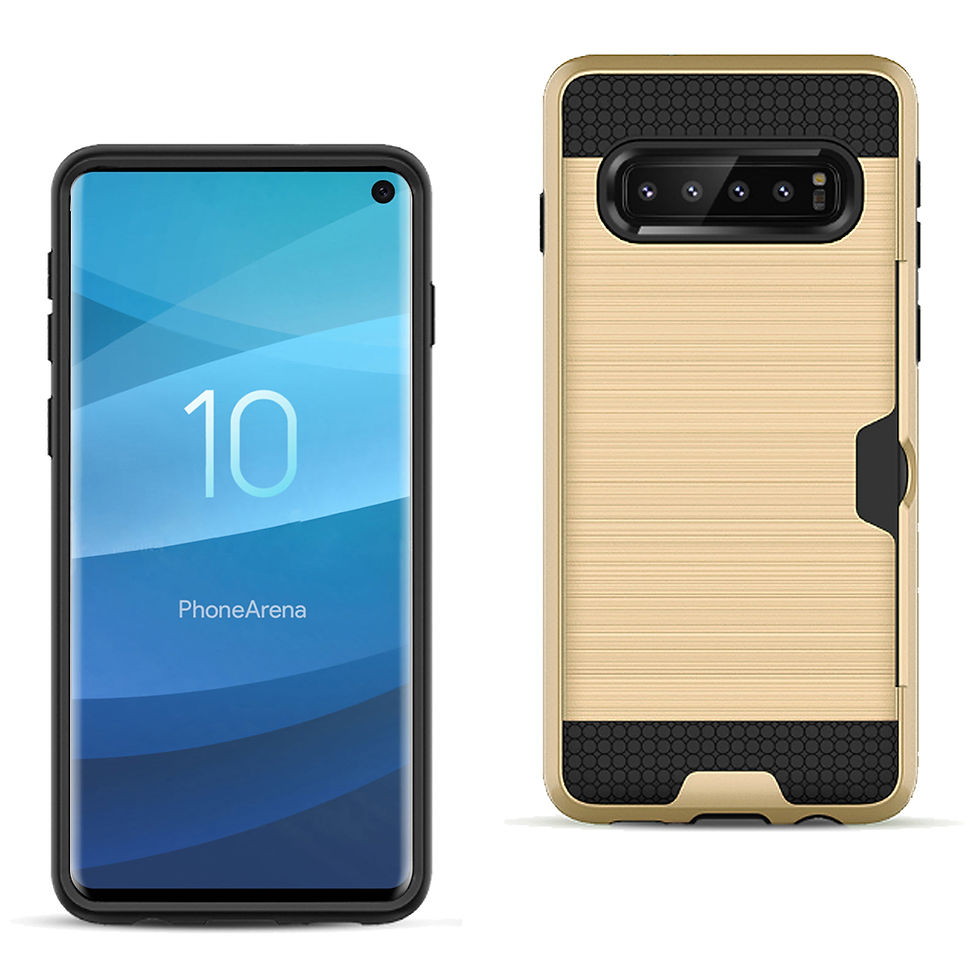 Thumbnail: SAMSUNG GALAXY S10 Armor Hybrid Case With Card Holder - Gold
