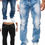 Thumbnail: New Style Jeans Casual Topstitch Trousers Straight Leg Men's Pants Hip Hop Jeans