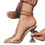 Thumbnail: Fashion High Quality Chain Toe Sexy Rhinestone Clear Shoes Ladies Heeled Sandals