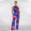 Thumbnail: Women's Printed Sexy Sleeveless Lace-up Jumpsuit Trousers