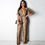 Thumbnail: Jumpsuit Sexy Deep v Snake Print Jumpsuit Trousers One-Piece Ladies Bodysuit