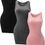 Thumbnail: 3 Pack Summer Dresses for Women 2026 Ribbed Crewneck Tank Top Dress Sleeveless 