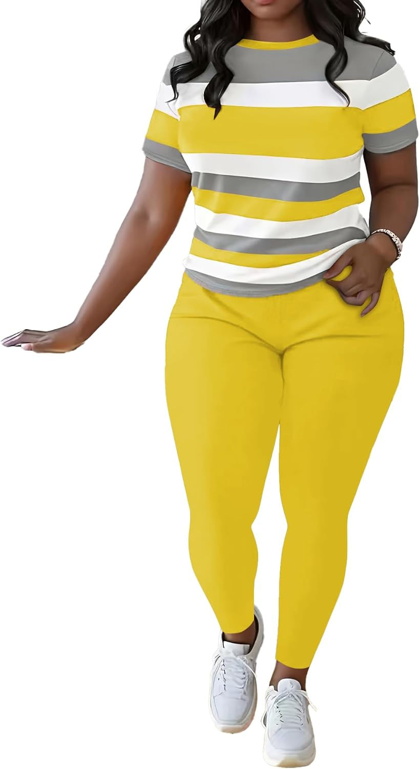 Thumbnail: HBQ Women 2 Piece Outfits Summer Sweatsuits Slim Fit Track Suits Biker Short Wo