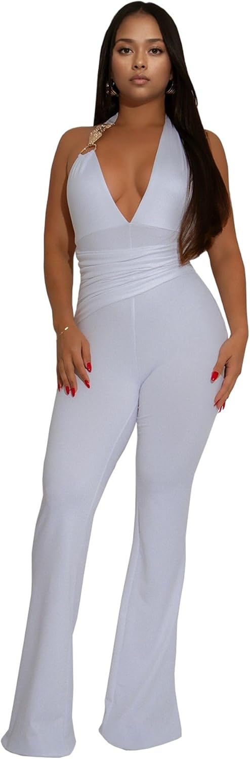 Thumbnail: PORRCEY Women Sexy Elegant Velvet Party Club Night Bodycon Casual Jumpsuits Clu