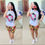 Thumbnail: 2020 New Summer Fashion Lip Print Casual T Shirt and Shorts Suit