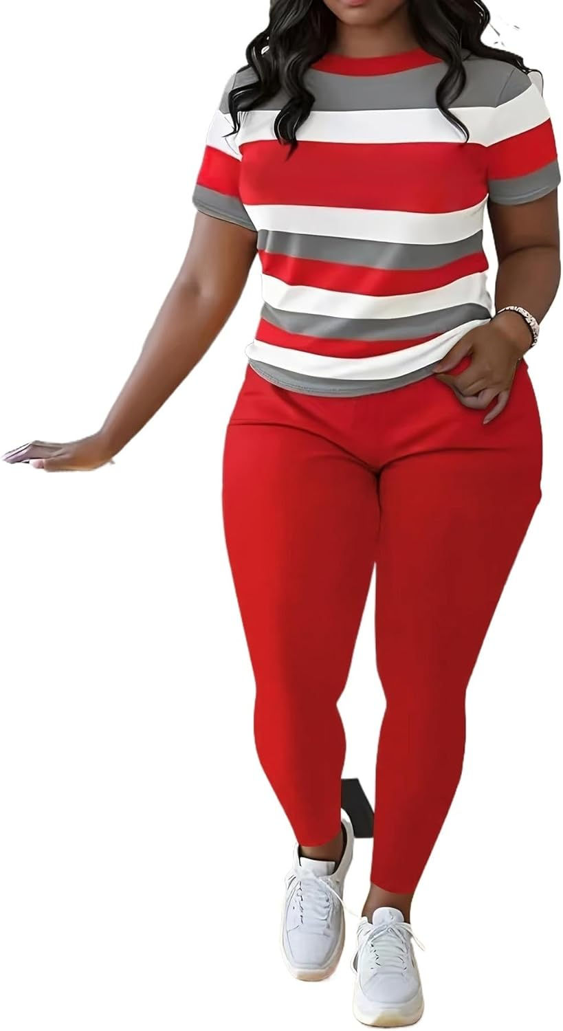 Thumbnail: HBQ Women 2 Piece Outfits Summer Sweatsuits Slim Fit Track Suits Biker Short Wo