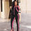 Thumbnail: Sweat Suits Long Pants Tracksuit Set Cold Shoulder Bodycon Jogging Suit