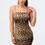 Thumbnail: Leopard Print Knit Satin Mini Dress