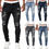 Thumbnail: XLL Street Wear Denim Trousers for Male Pants Slim Fit Washed Jeans Men