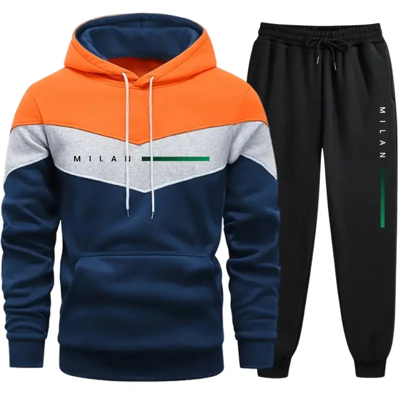 Thumbnail: Men Tracksuit Fashion Hot Sale Hoodie Tricolor Sweatshirt and Sweatpants Daily S