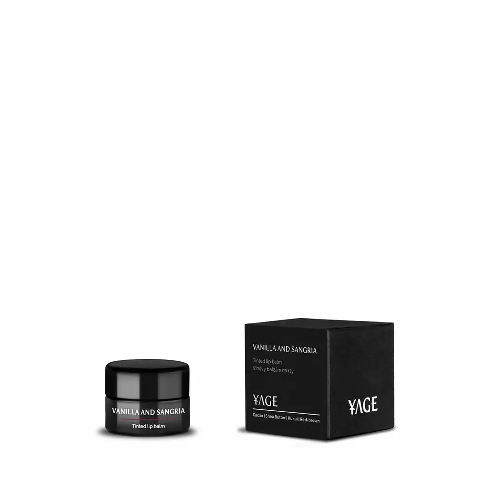 Miniatura: VANILLA AND SANGIA - Tónovací balzám na rty | YAGE - dózička a krabička