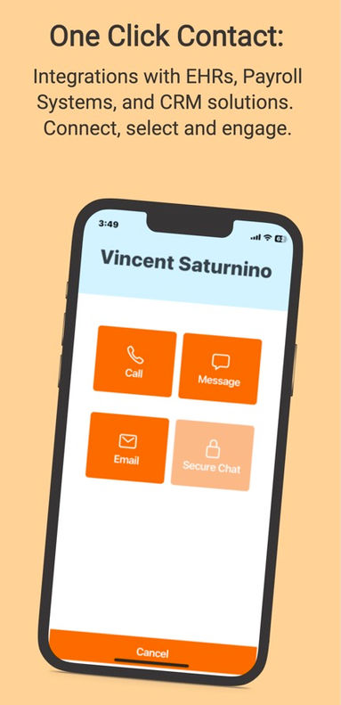 EHR integration contact mobile app