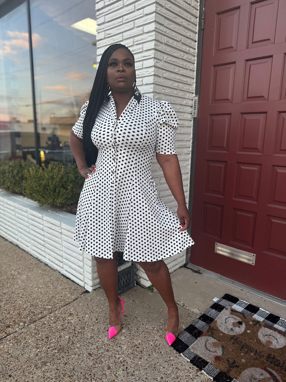 Thumbnail: Janel polka dot Dress 